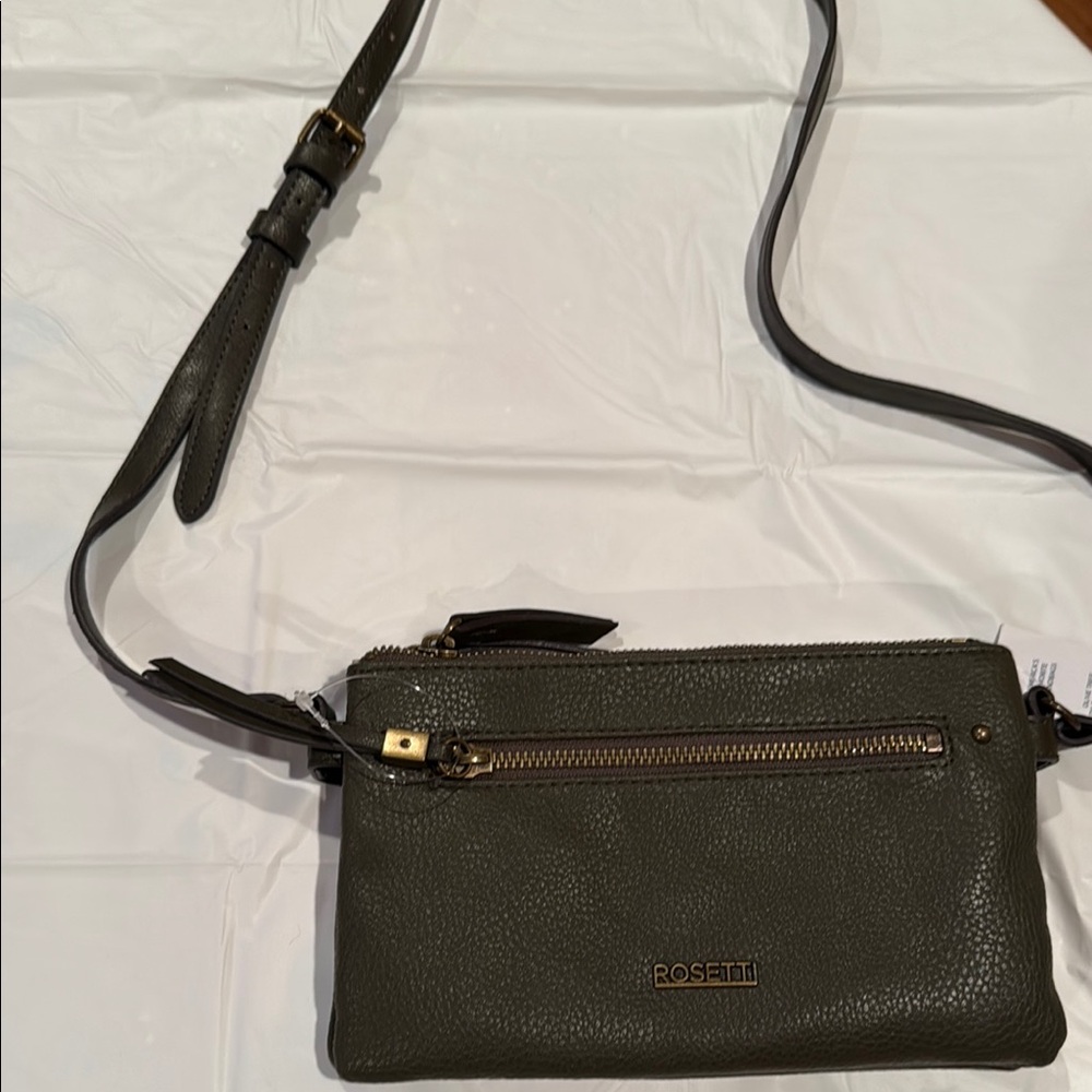 Rosetti Green Crossbody Bag with Gold Hardware